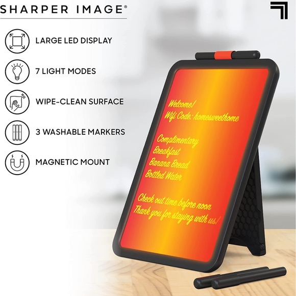 Sharper Image LightBoard LED Writing Pad with Stand. - Picture 3 of 8
